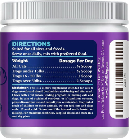 Live Well Dog Liver Support – Detox & Immunity Booster para Perros y Gatos | Cardo Mariano, NAC, Diente de León | 180 g – Image 3