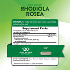 Nature's Truth Rhodiola Rosea | 120 Cápsulas | Extracto No-GMO y Sin Gluten