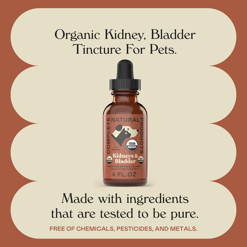 Complete Natural Products Concentrado Orgánico para Riñón y Vejiga para Mascotas - 118ml