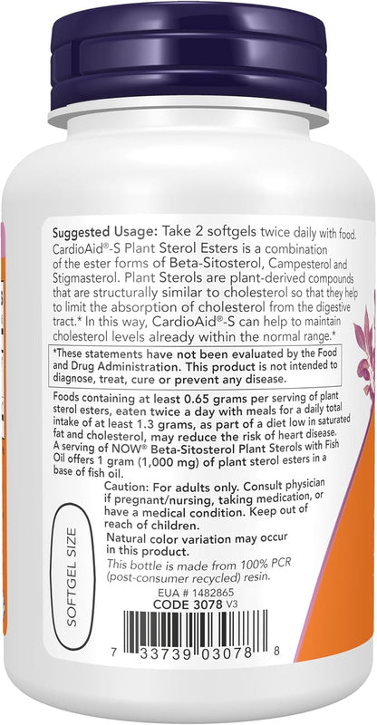 NOW Foods Beta-Sitosterol con CardioAid-S y – Beta-sitosterol: El esterol vegetal más común en los suplementos. – Image 3