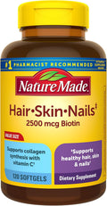 Nature Made Biotin 2500 mcg for Hair, Skin & Nails - 120 Softgels