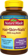 Nature Made Hair Skin and Nails con Biotina 2500 mcg, 120 Cápsulas Blandas