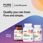 PureFormulas Vitamina D3 5000 IU (125 mcg) - Suplemento de Vitamina D para la Salud Ósea e Inmunitaria - Cápsulas Vegetarianas No Transgénicas - 120 Cápsulas