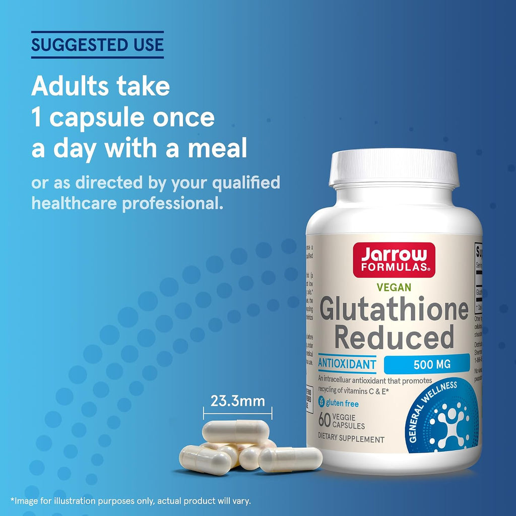 Jarrow Formulas Glutatión Reducido 500 mg – 60 Cápsulas Veganas