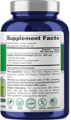 NusaPure Cápsulas de Amla Orgánico 600 mg, 120 Cápsulas Veganas