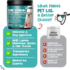 HMR Lignan + Melatonina + Biotina + Cardo Mariano para Perros | Fórmula 4 en 1 | Apoyo Adrenal y Niveles Normales de Cortisol | Salud de Piel, Pelaje y Digestiva | 90 Comprimidos Masticables | Sabor Natural a Carne