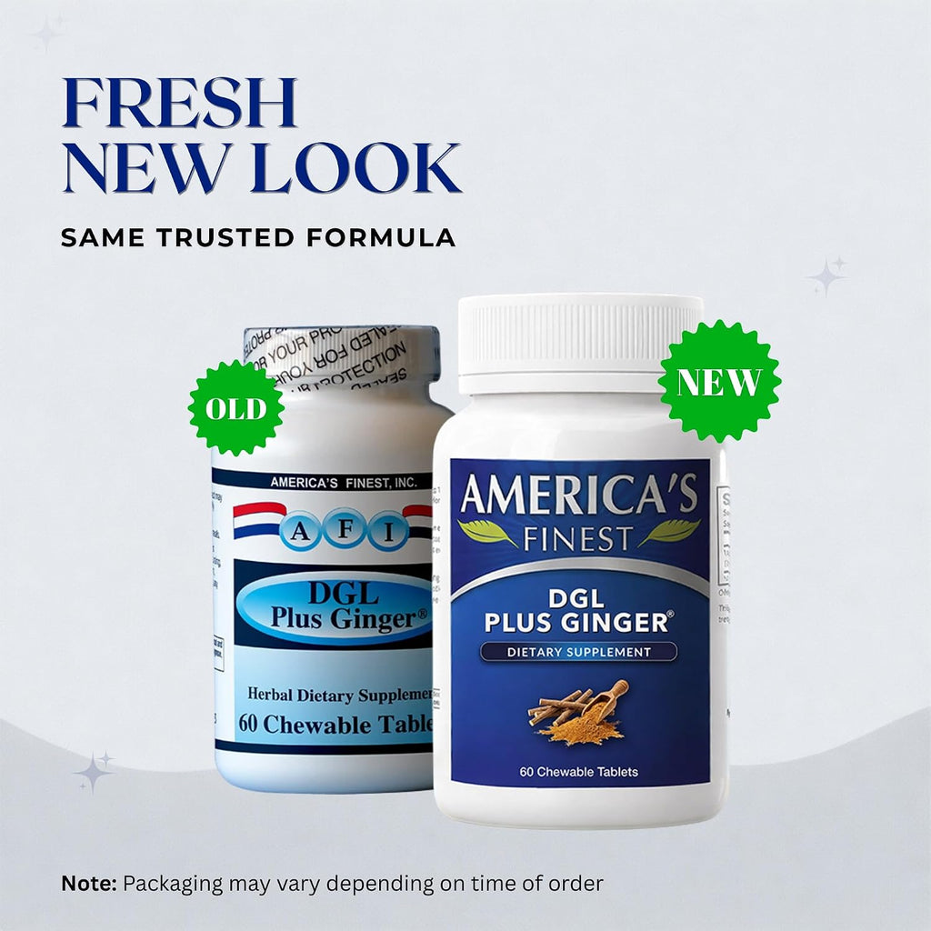 AFI DGL Plus Jengibre - 60 Comprimidos Masticables para la Salud Digestiva