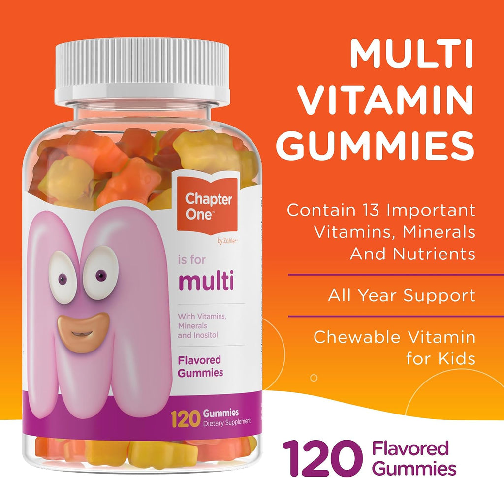 Zahler Chapter One Multivitamínico en Gominolas para Niños - 120 Gominolas Saborizadas con 13 Vitaminas y Nutrientes