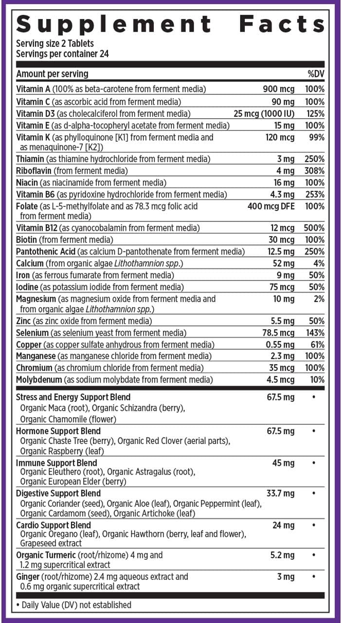 New Chapter Multivitamínico Avanzado para Mujeres - Fórmula con Nutrientes Fermentados, Vitamina D3 y Hierro, 120 Cápsulas