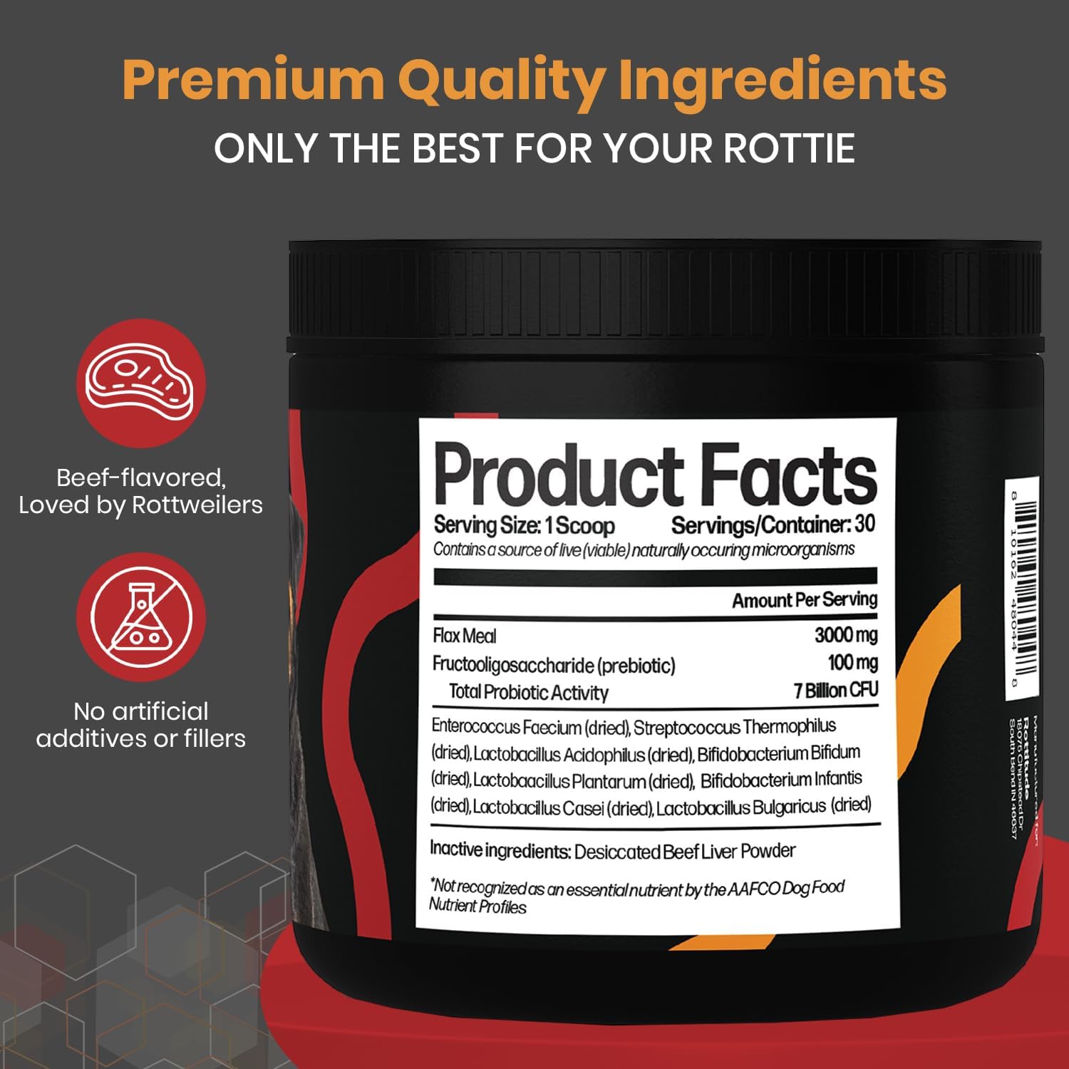 Probióticos para Perros – Suplemento Digestivo Natural para Rottweilers y Razas Grandes