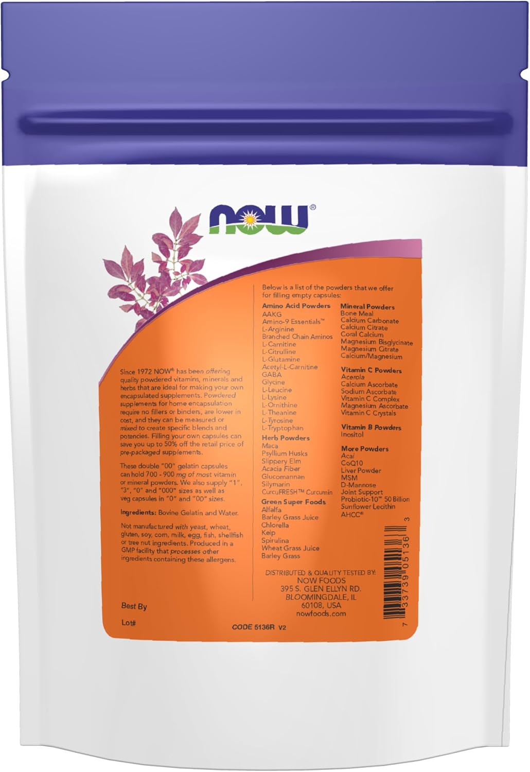 Empty Gelatin Capsules Size 00 - 250 Capsules - NOW Foods