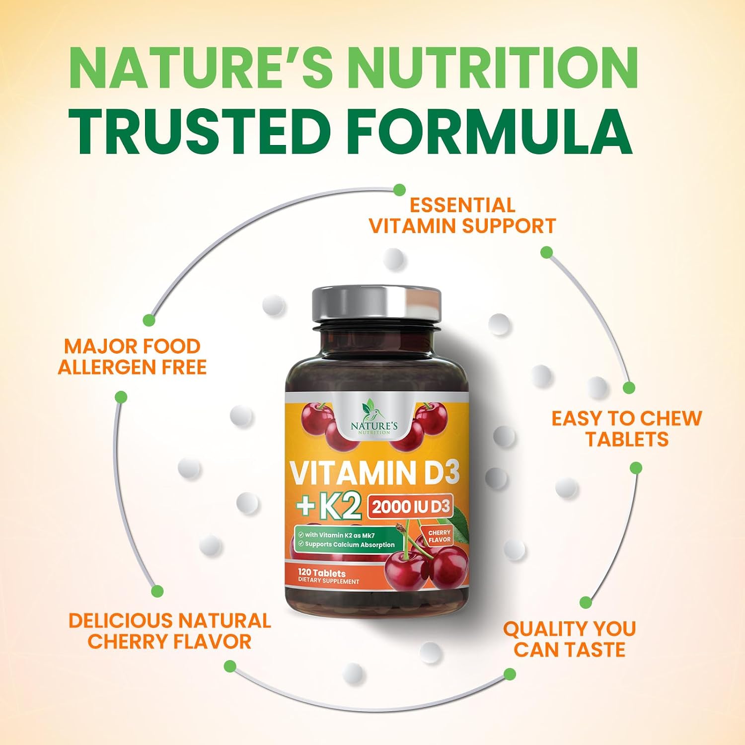 Vitamina D3 K2 2000 UI con MK-7 - Masticable Sabor Berry - 120 Comprimidos