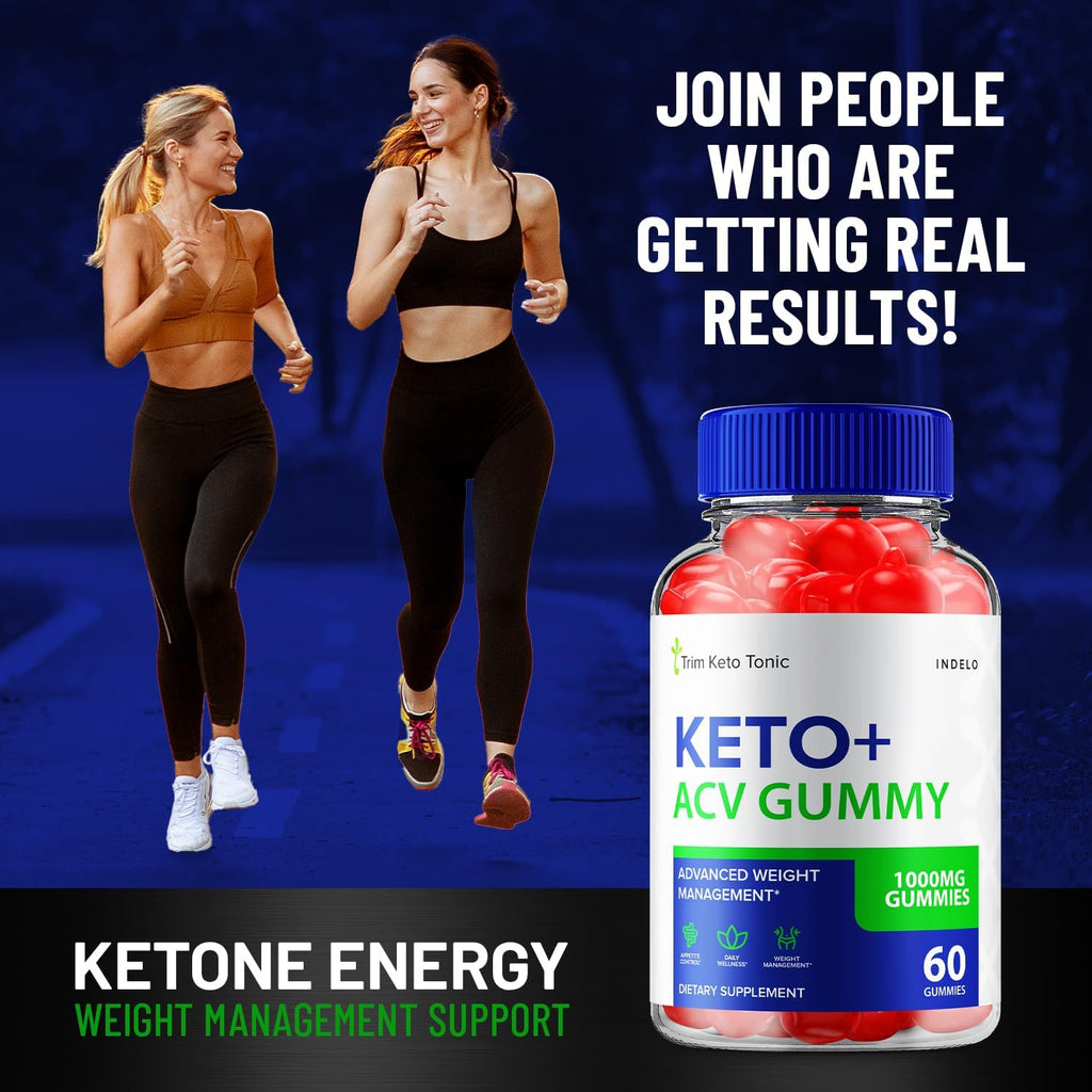 Trim Keto Tonic Gomitas Keto ACV con Vitamina B12 - 2 Paquetes (120 Gomitas)
