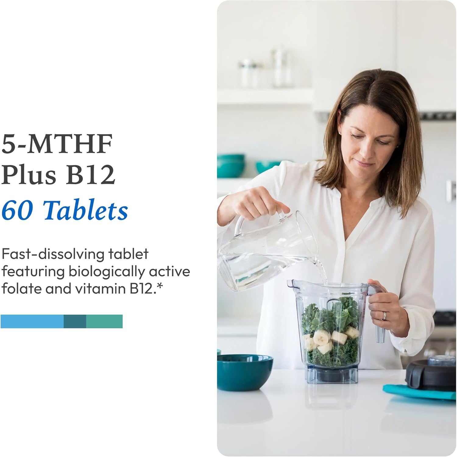 XYMOGEN 5-MTHF Plus B12 - Folato y Vitamina B12 Activos - 60 Comprimidos