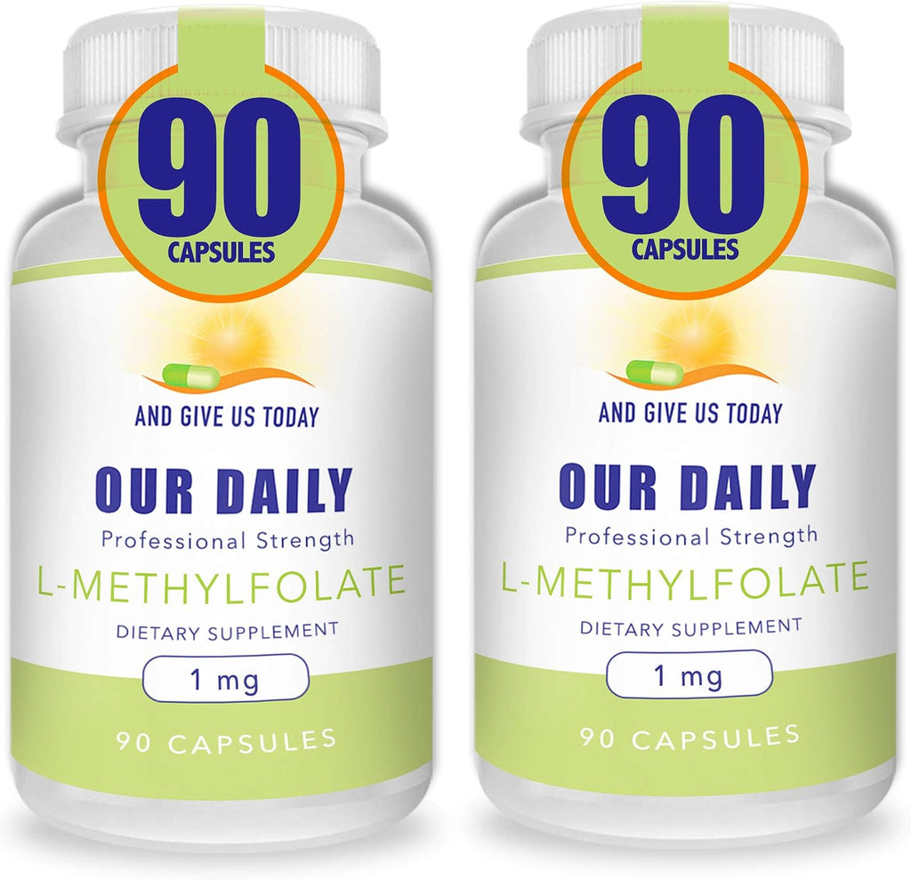 Our Daily Vites L-Metilfolato 1 mg (1000 mcg) - Folato Activo 5-MTHF - 270 Cápsulas Vegetales
