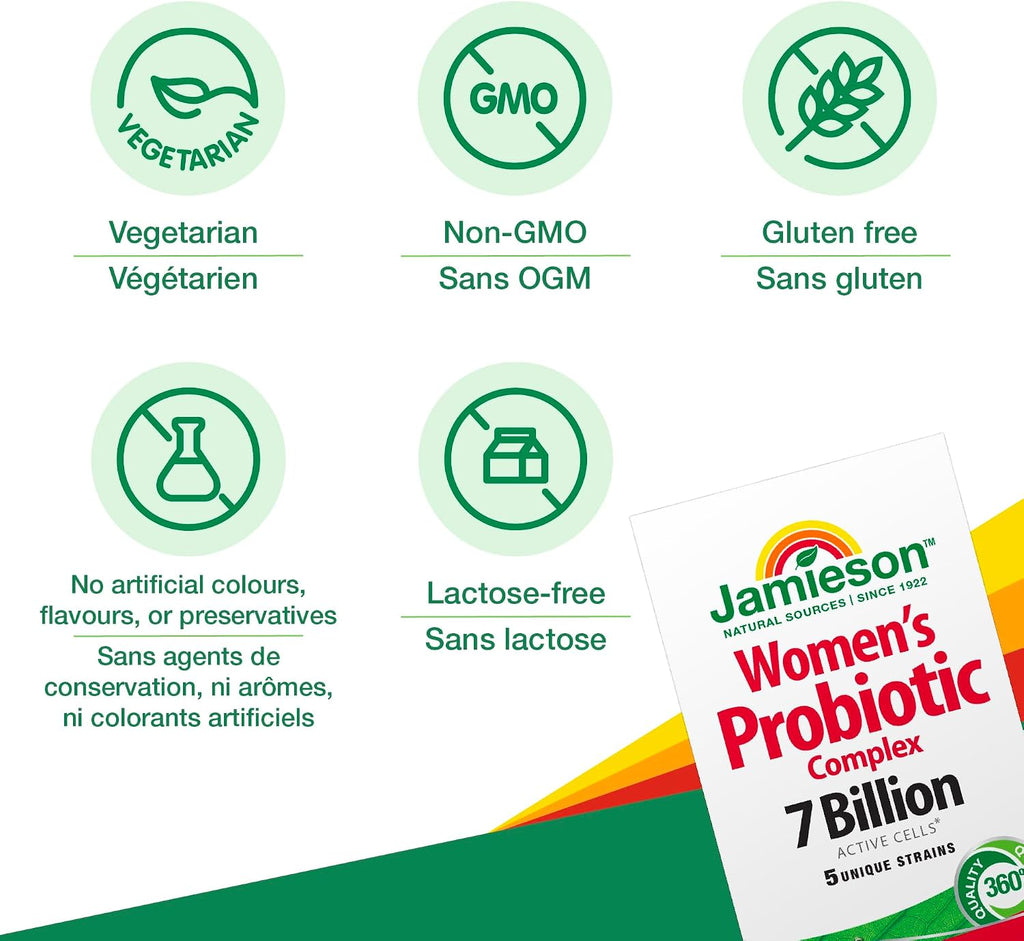 Jamieson Women’s Probiotic Complex 7 Billion - 45 Cápsulas Veganas
