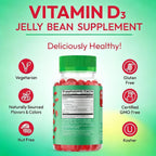 Human Beanz Vitamin D3 Gominolas Jelly Bean, 2000 IU, 120 Gominolas (Sabor Fresa)