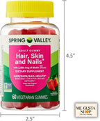 Spring Valley Biotina Gominolas Vegetarianas, Fresa, 2500 mcg, 60 unidades