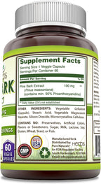 Pure Naturals Extracto de Corteza de Pino | 100 mg por Cápsula | 60 Cápsulas Vegetales | No Transgénico | Sin Gluten