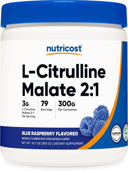 Nutricost L-Citrulina Malato 2:1 (300 g) (Sabor Strawberry Kiwi) – Image 7