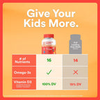 SmartyPants Kids Multivitamin Gummies con Omega 3 DHA/EPA, Vitaminas D3, C, B12, B6, A, K y Zinc, Sin Gluten, 60 Gomitas (30 Días)