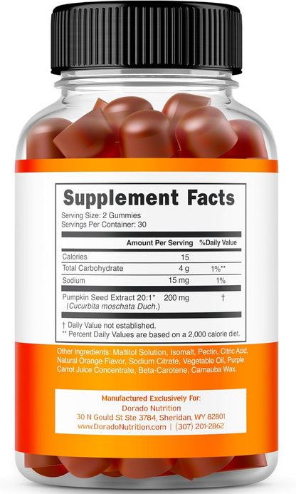 Gominolas de Aceite de Semilla de Calabaza 4000mg - Sin Azúcar, Sabor Naranja, Vegano (60 Gominolas) – Image 2