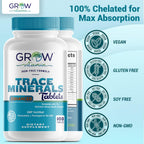 Complejo de Minerales Traza Grow Vitamin - 70+ Nutrientes Esenciales - 100 Comprimidos