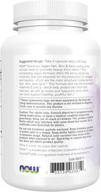 NOW Foods Solutions, Vegan Hair, Skin & Nails - 5000 mcg Biotina, 90 Cápsulas Vegetales