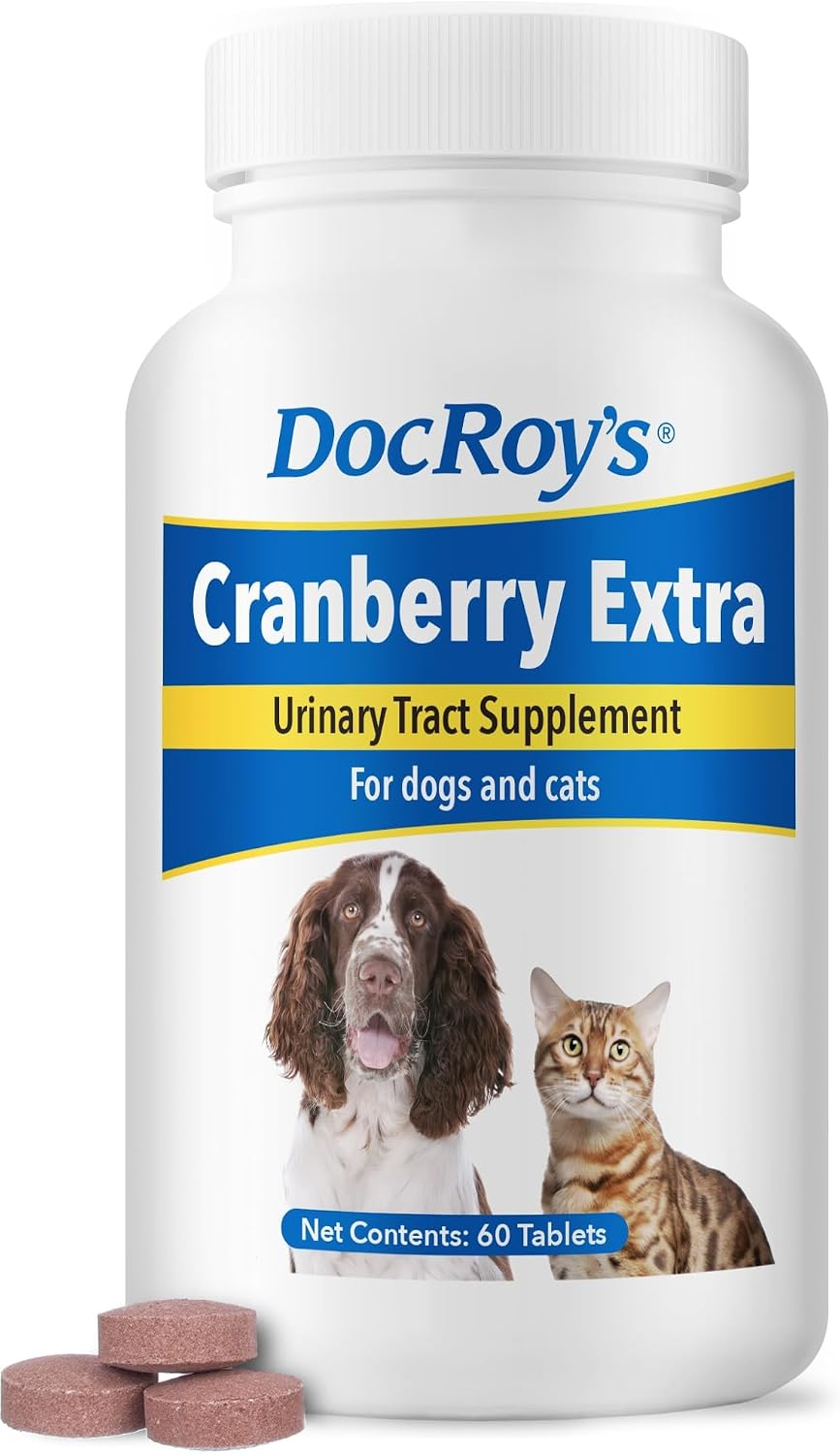 Doc Roy's Cranberry Extra - Suplemento para Perros y Gatos, 60 Comprimidos Masticables