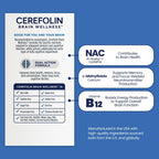 Cerefolin Brain Wellness, Nutrición Dirigida para el Apoyo Cognitivo, Memoria y Concentración (30 Cápsulas)