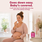 Baby Blues Gominolas Prenatales – Multivitamínico con DHA y Ácido Fólico, Sin Hierro, Sabor Limonada de Frambuesa (60 Gominolas)