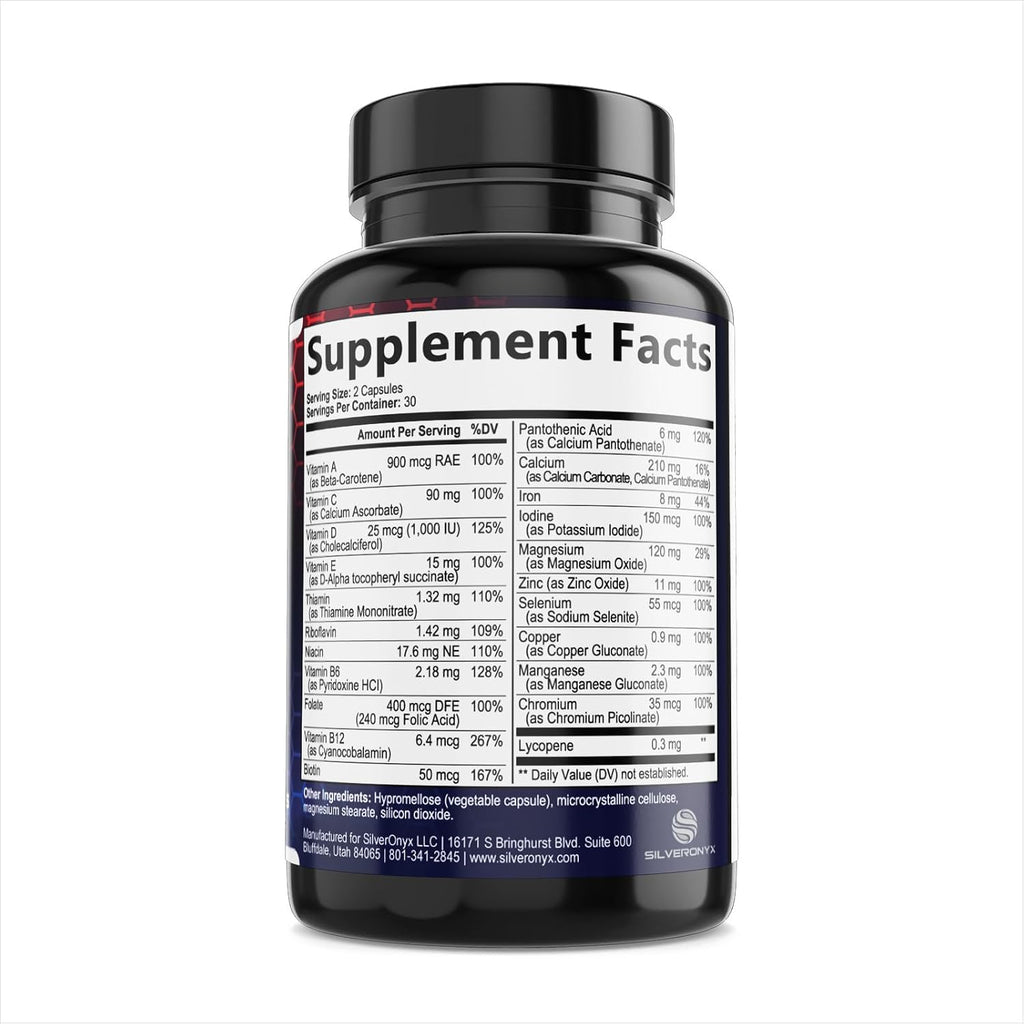Multivitamínico para Hombres - Complejo de Vitaminas y Minerales, 60 Cápsulas