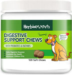 Herbion Pets Digestive Support Chews con Probióticos y Enzimas, 120 Masticables Blandos
