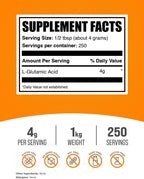 L-Ácido Glutámico en Polvo, 1 kg - BulkSupplements.com