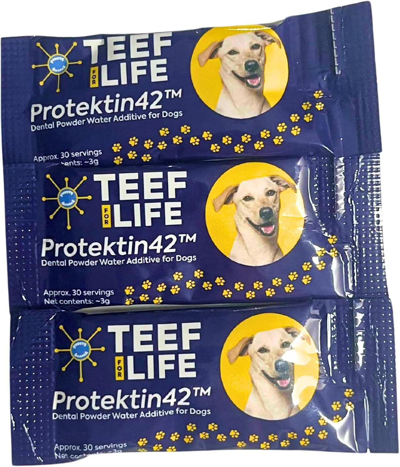 Protektin42 Recambio de Polvo Dental Prebiótico para Perros - 180 dosis (6 sobres)