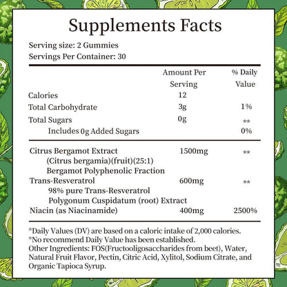Gominolas de Bergamota Cítrica 1500 mg con – Niacina (vitamina B3): Contribuye al metabolismo energético normal y – Image 3