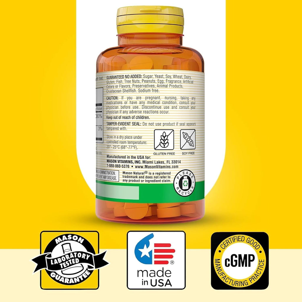 Mason Natural Vitamina B12 50 mcg con Calcio – 100 Comprimidos
