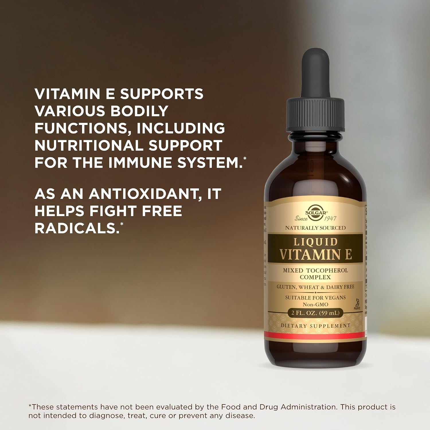 Solgar Vitamina E Líquida Natural con Gotero - 2 fl oz (59 ml)