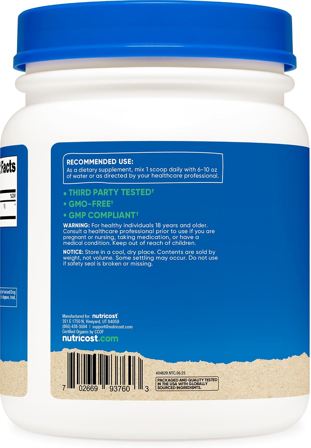 Nutricost Polvo de Wheatgrass Orgánico - 1 Libra (454g)
