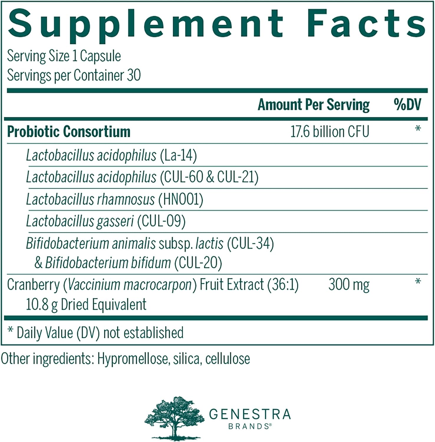 Genestra Brands HMF Women's Daily - Probiótico para la Salud Femenina (30 Cápsulas)