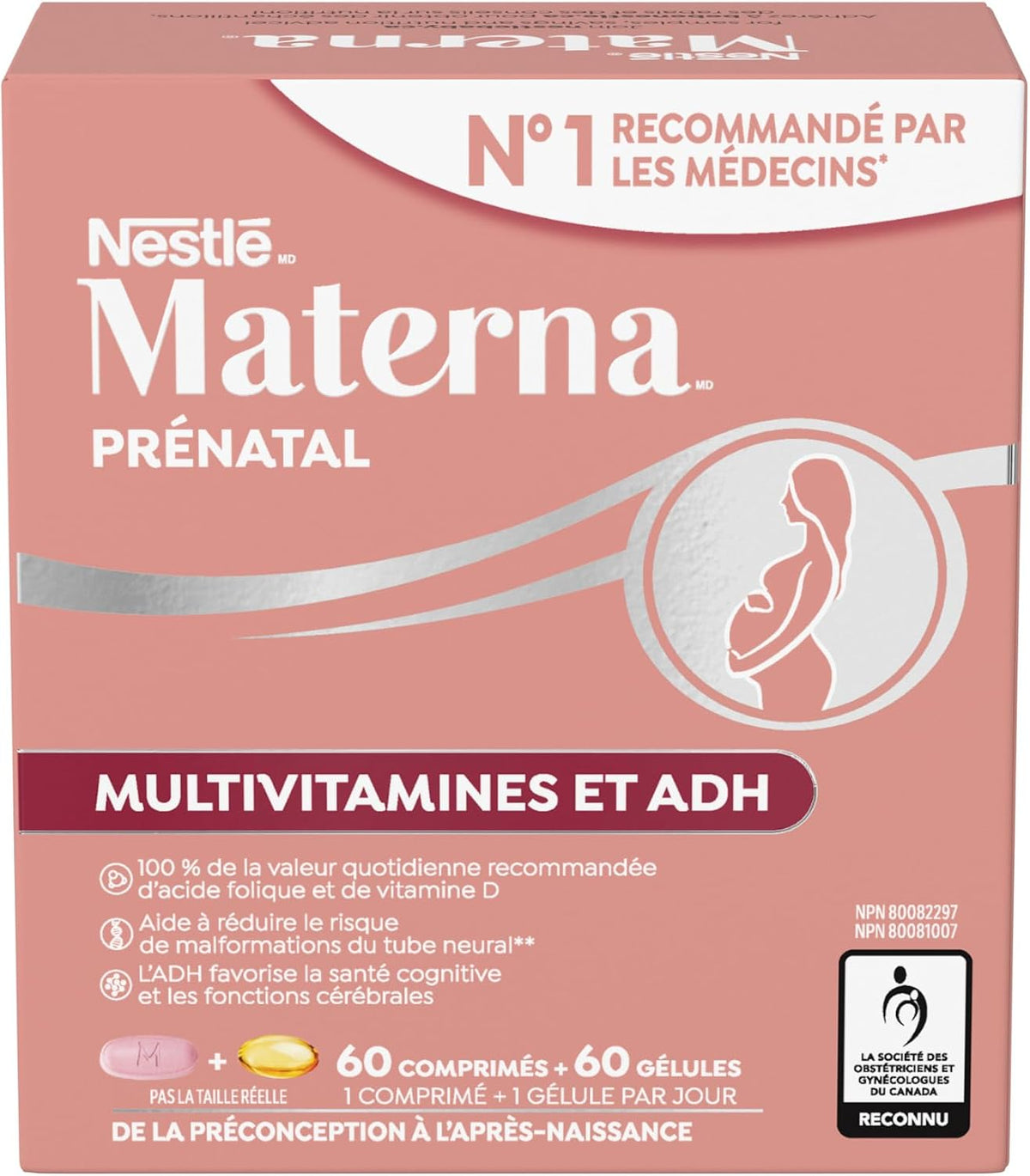 NESTLÉ Materna Multivitamínico Prenatal con – DHA para el cerebro y la visión: Las perlas de DHA (225 mg cada una) – Image 2