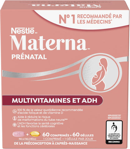 NESTLÉ Materna Multivitamínico Prenatal con – DHA para el cerebro y la visión: Las perlas de DHA (225 mg cada una) – Image 2