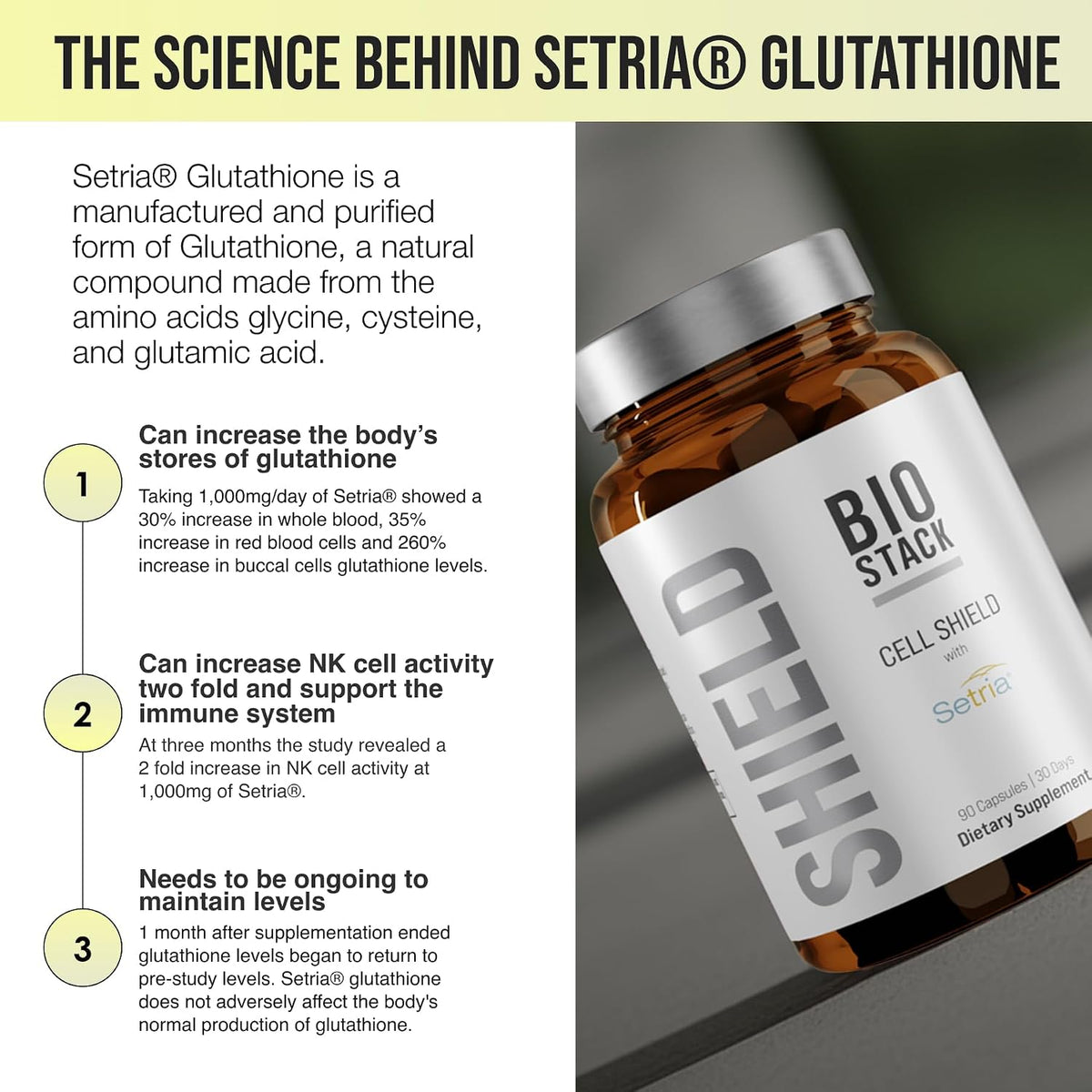 BIOSTACK Cell Shield con Setria Glutathione – Complejo C3 de Curcumina : extracto de cúrcuma estandarizado al 95% – Image 6