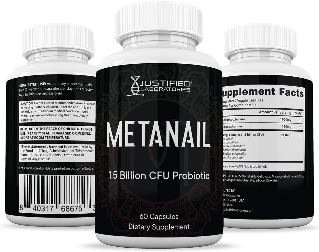 Justified Laboratories Metanail Probiótico 1.5B UFC 60 Cápsulas
