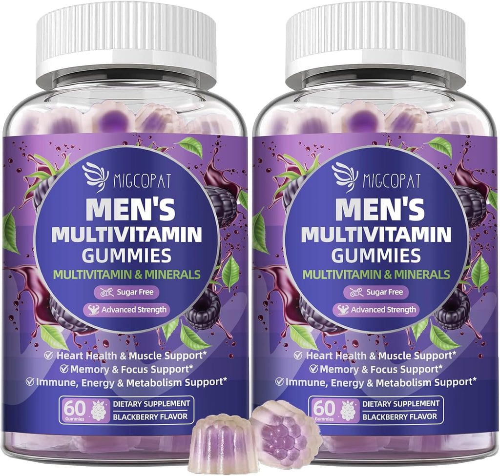 Multivitamínico para Hombres con Omega-3 y Probióticos - Gominolas sin Azúcar, Sabor Mora