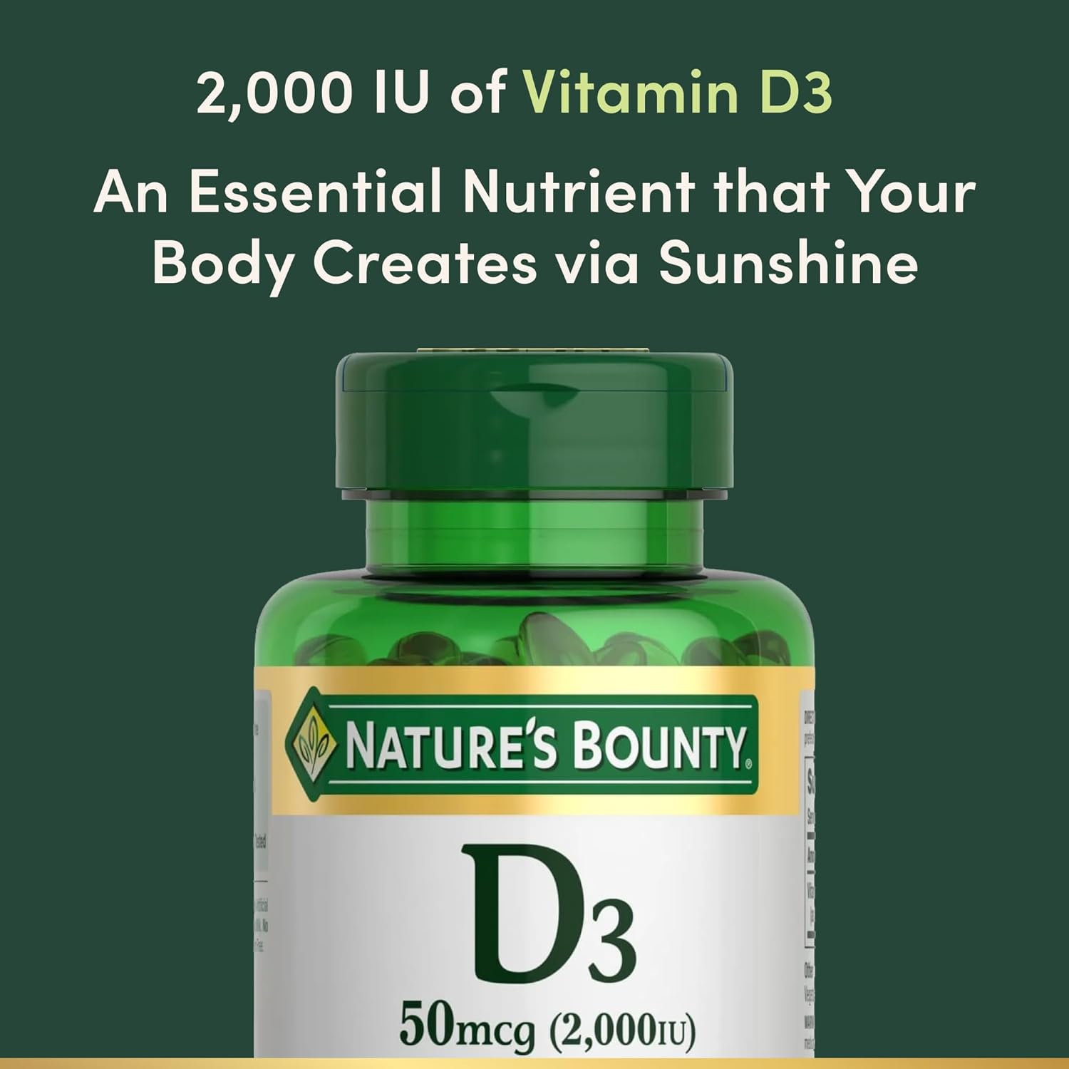 Nature's Bounty Vitamina D3 2000 UI - 350 Cápsulas Blandas