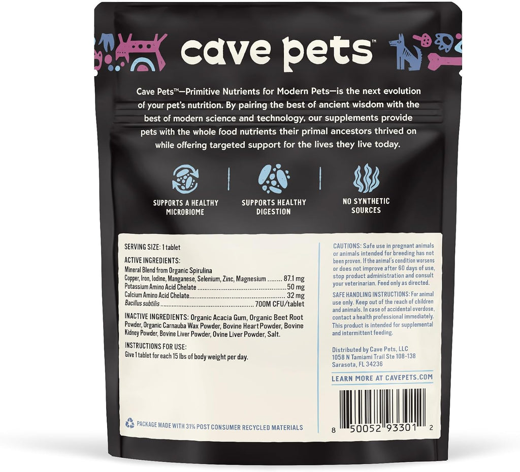 Super Chomp Tablets – Probióticos para Perros con Multiglandular, 60 Comprimidos