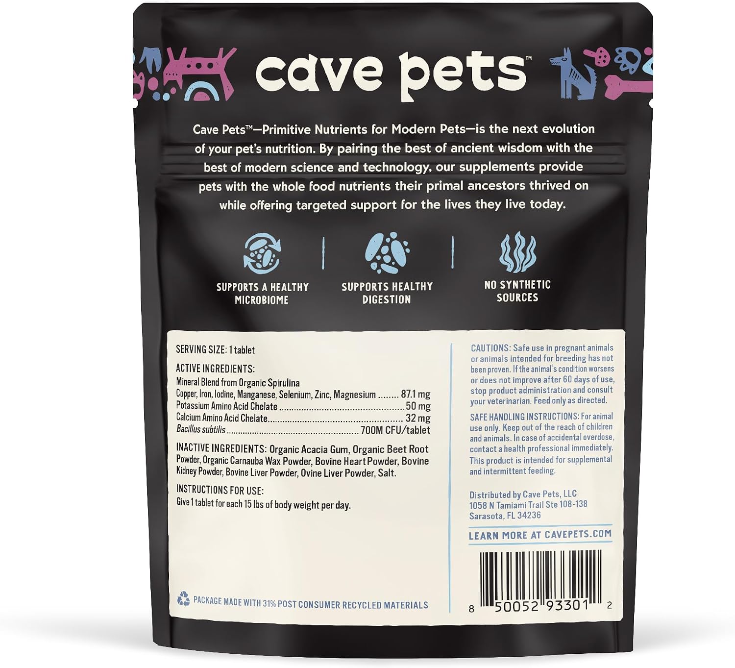 Super Chomp Tablets – Probióticos para Perros con Multiglandular, 60 Comprimidos