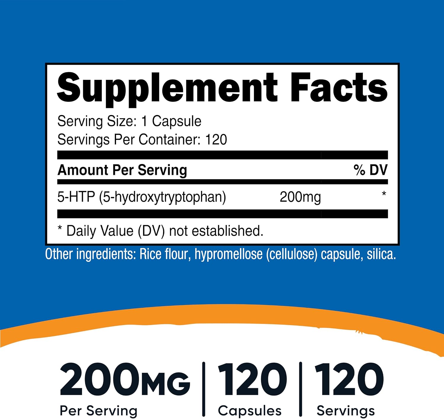 Nutricost 5-HTP 200mg, 120 Cápsulas Vegetarianas (5-Hidroxitriptófano) - No GMO y Sin Gluten