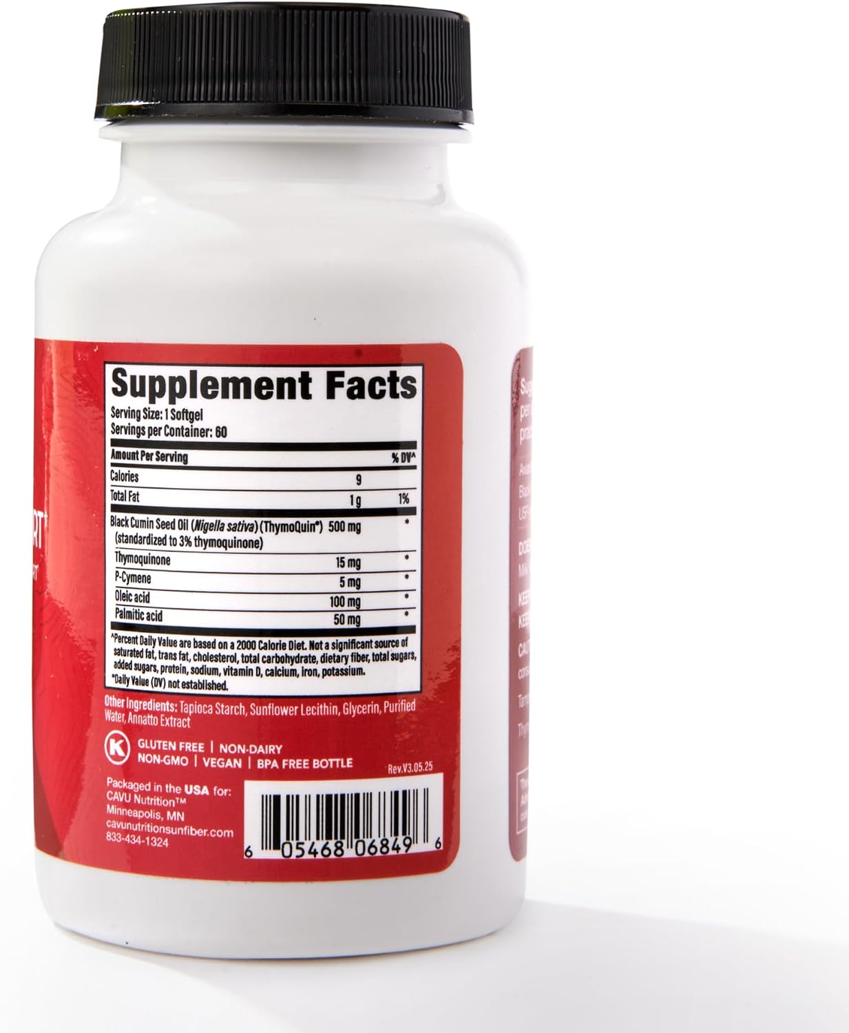 ThymoQuin Cortisol Manager – Aceite de Semilla Negra con 3% Timoquinona, 60 Cápsulas